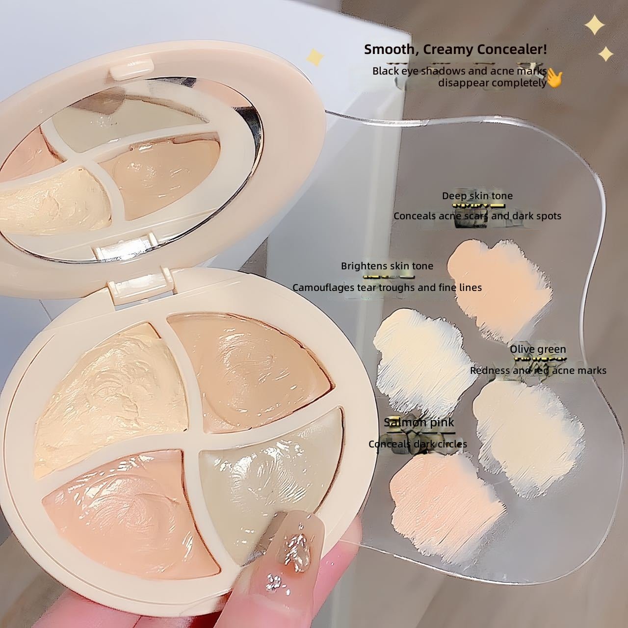 SWEET MINT Concealer Palette For Spots, Acne Scars, Dark Circles